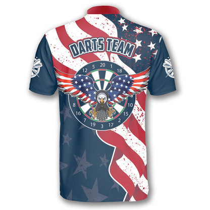 3D All Over Print Eagle Waving Flag Custom Darts Jerseys for Men, Flag American Dart Shirt SO1041