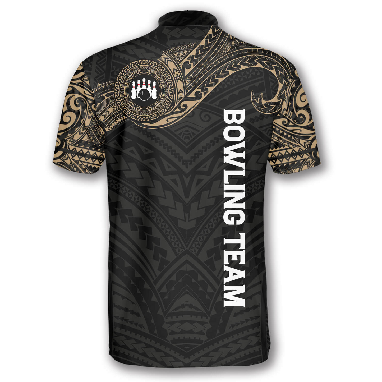 Golden Tribal Tattoo Custom Bowling Jerseys for Men, 3D All Over Print Bowling Shirt SO0574