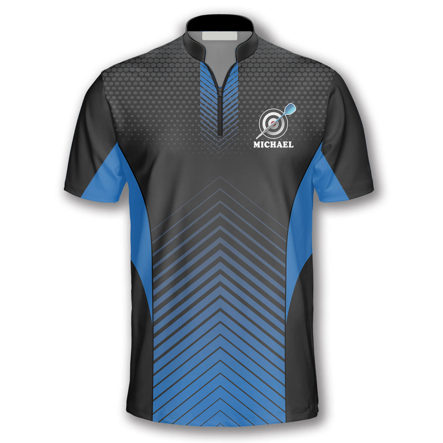 King of Darts Blue Custom Darts Jerseys for Men, Black and Blue Jersey Dart SO1373