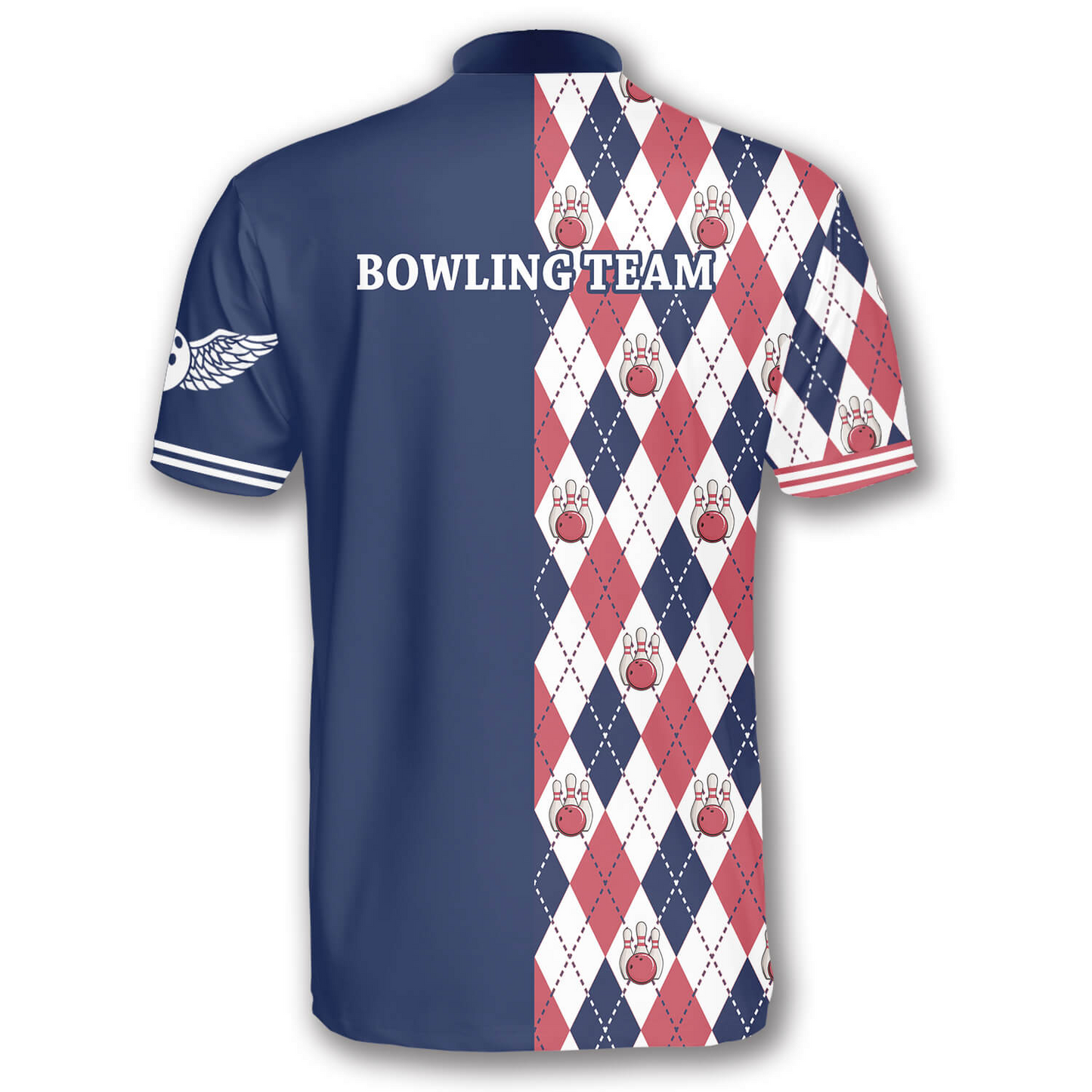 Rhombus Pattern Custom Bowling Jerseys for Men, Personalized 3D All Over Print Bowling Shirt SO0804