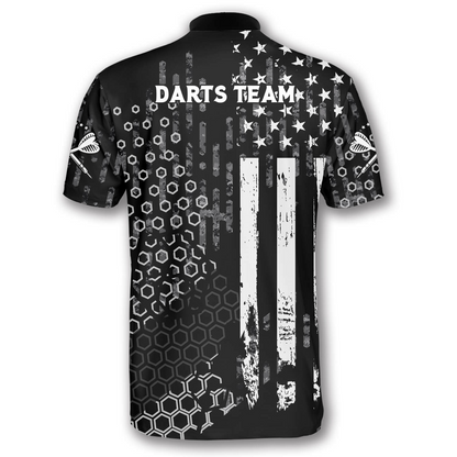 Us Flag Hive Pattern Custom Darts Jerseys for Men, Gift for Dart Lovers SO0588