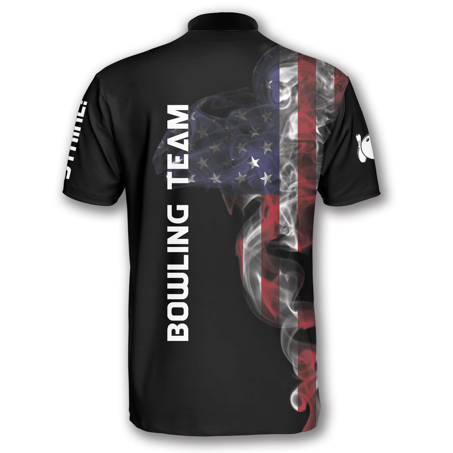 Us Flag Smoke Custom Bowling Jerseys for Men, Uniform Shirt for Bowling Team, Bowler SO0516