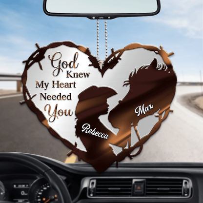 Personalized Horse Girl God Knew My Heart Ornament Cowgirl Ornament For Car Hanging Tree OO0985