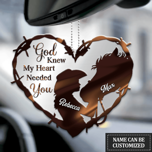 Personalized Horse Girl God Knew My Heart Ornament Cowgirl Ornament For Car Hanging Tree OO0985