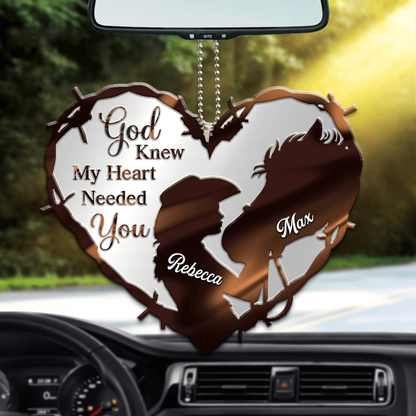 Personalized Horse Girl God Knew My Heart Ornament Cowgirl Ornament For Car Hanging Tree OO0985