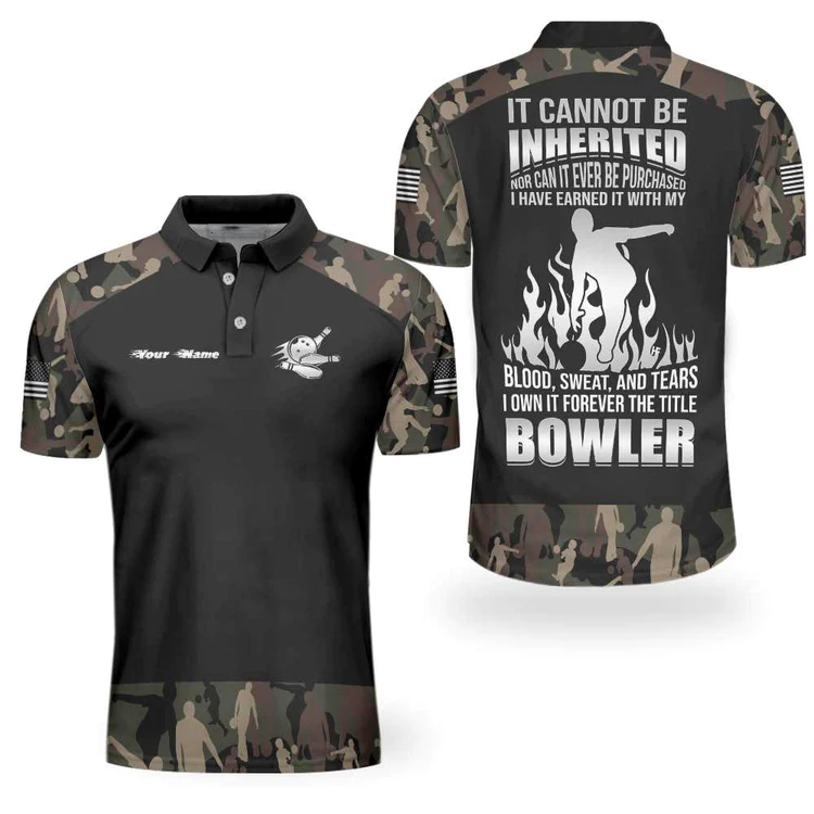 Personalized Name Bowling Camouflage Polo Shirt, Customized Camouflage Bowling Polo Shirt For Bowlers Lasfour SO0689