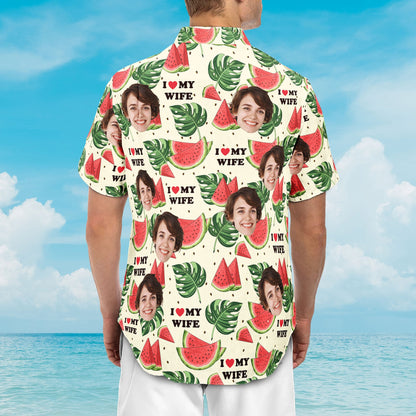 I Love My Wife - Personalized Photo Hawaiian Shirt HA0042