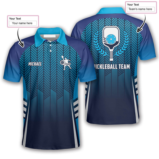 Gradient Blue Custom Pickleball Shirts for Men SO0860