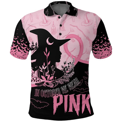 Women Breast Cancer Awareness Polo Shirt Witchy Vibes SO1425