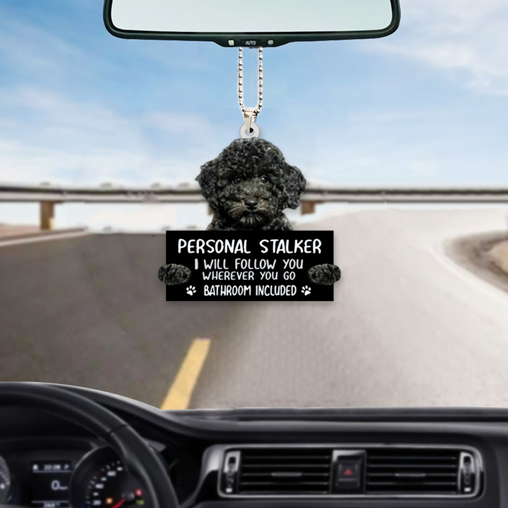 Poodle Personal Stalker Car Front Mirror Hanging Ornament OO1007