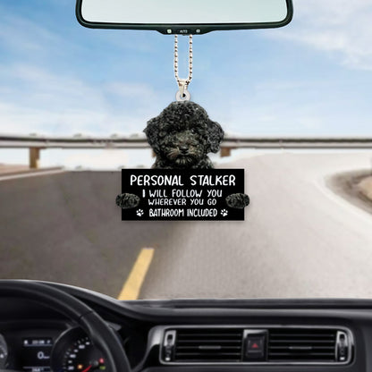 Poodle Personal Stalker Car Front Mirror Hanging Ornament OO1007