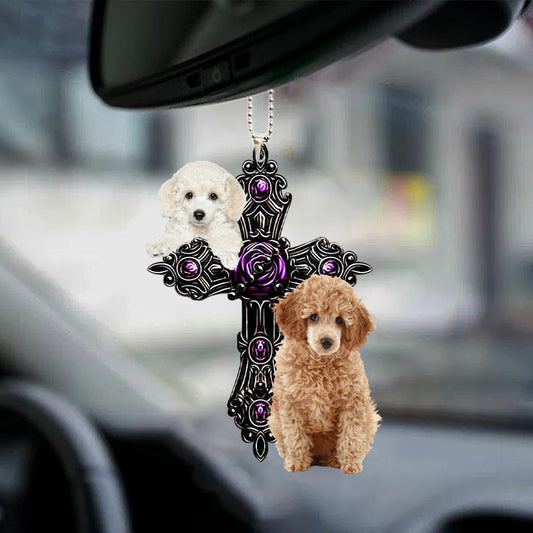 Poodle Pray For God Car Ornament Dog Pray For God Ornament Lasfour OO0748