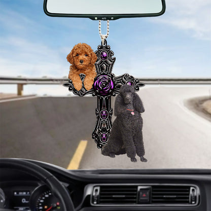 Poodle Pray For God Car Hanging Ornament Dog Pray For God Ornament Lasfour OO0705