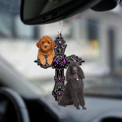 Poodle Pray For God Car Hanging Ornament Dog Pray For God Ornament Lasfour OO0705