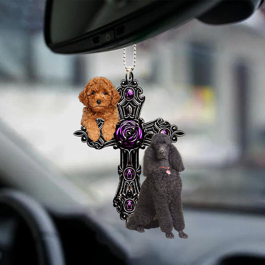 Poodle Pray For God Car Hanging Ornament Dog Pray For God Ornament Lasfour OO0705