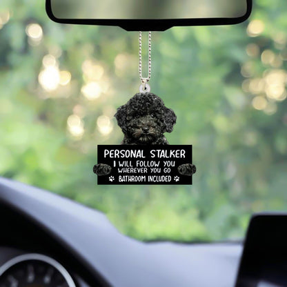 Poodle Personal Stalker Car Front Mirror Hanging Ornament OO1007