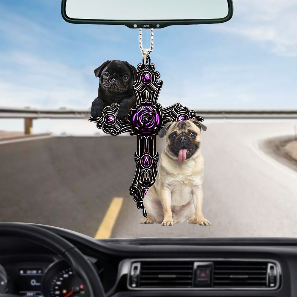 Cute Pug Pray For God Car Hanging Ornament Dog Pray For God Ornament Lasfour OO0695