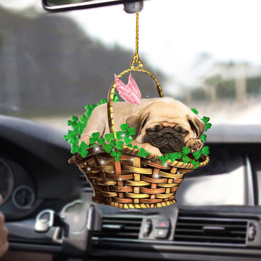 Pug Sleeping Lucky Fairy Pet Ornaments, Car Hanging Accessories Ornament OO0257