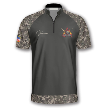 Retro Camouflage Flag Custom Billiard Jerseys for Men, Uniform for Team Billiard, Flag Shirt SO0525