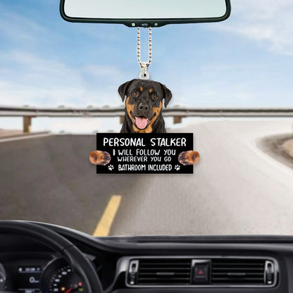 Rottweiler Personal Stalker Hanging Ornament For Car Tree Auto OO1002