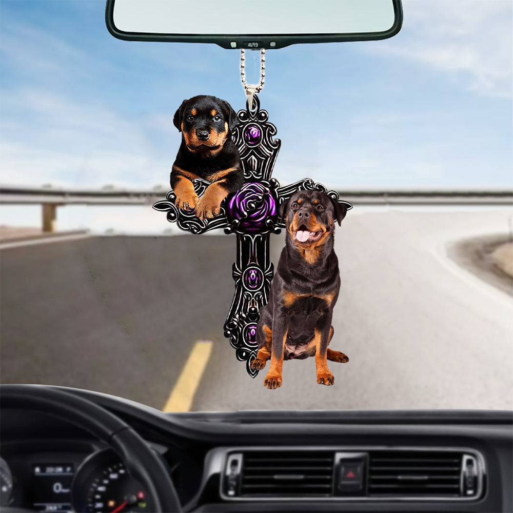 Rottweiler Pray For God Car Hanging Ornament Dog Pray For God Ornaments Lasfour OO0737