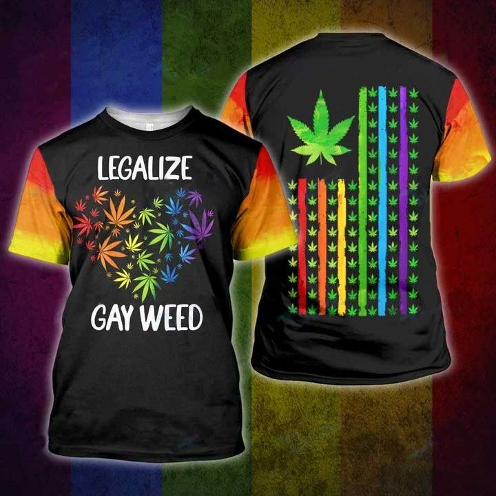 Lgbt Weed 3D All Over Printed Shirt, 3D Pride Shirt For Lesbian, Gaymer Gifts LO0852