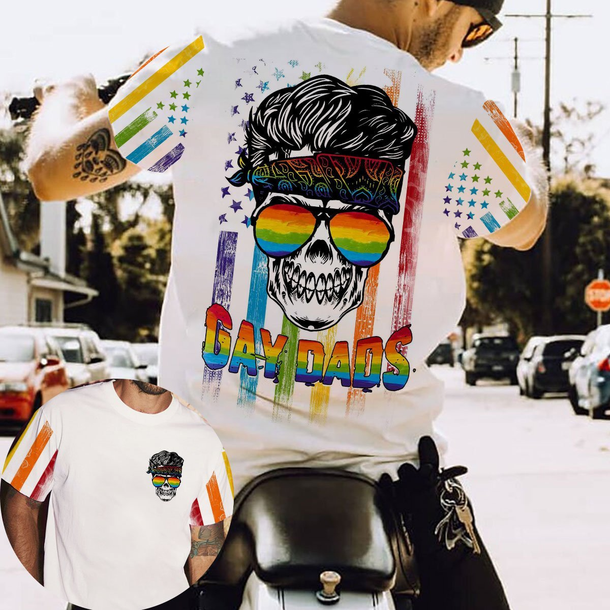 LGBT Skull Shirt For Gay Dads, GIft For Gay, Gay Pride Shirts LO0700