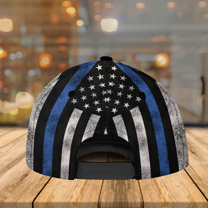 Custom Police Badge Cap, Police Badge Custom Name and Number Police Hat for Dad, Police 3D Cap for Him SO0407