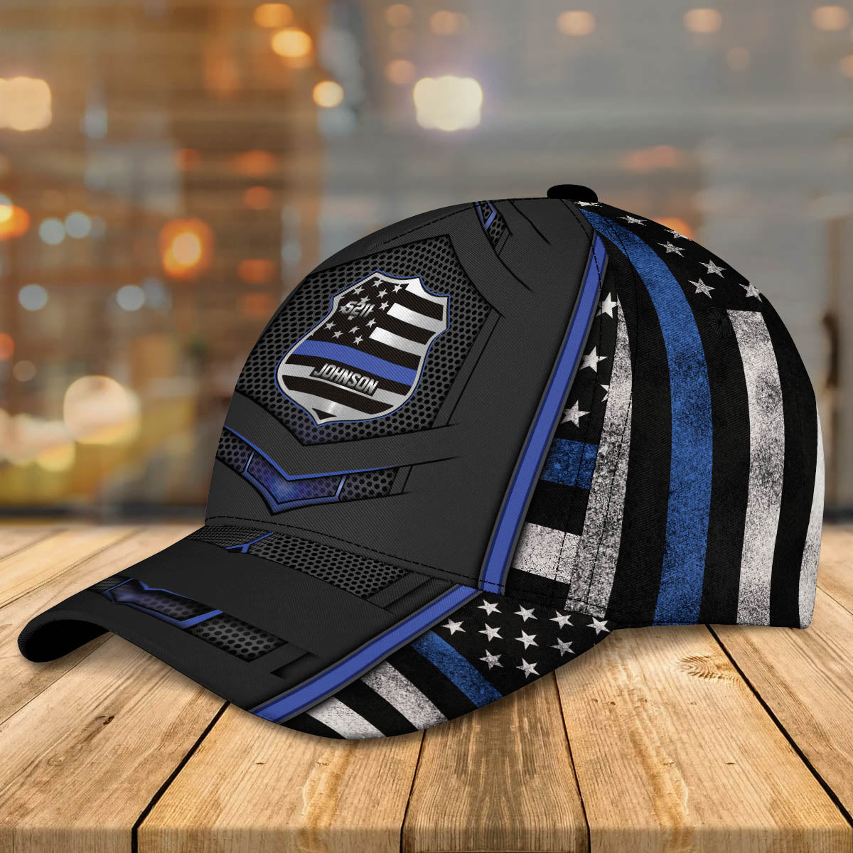 Custom Police Badge Cap, Police Badge Custom Name and Number Police Hat for Dad, Police 3D Cap for Him SO0407