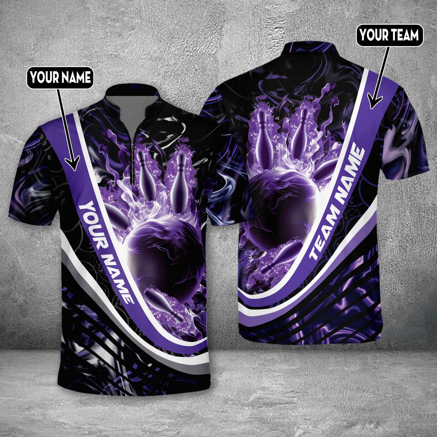 Flaming Magma Bowling And Pins Multicolor Option Customized Name 3D Bowling Jersey Shirt SO0603