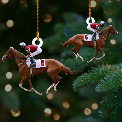 Personalized Horse Racing Custom Shaped Acrylic Ornament for Horse Racing Lovers SO1222