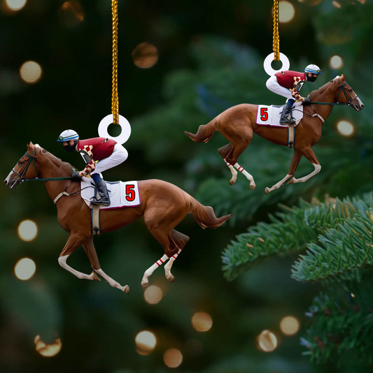 Personalized Horse Racing Custom Shaped Acrylic Ornament for Horse Racing Lovers SO1222