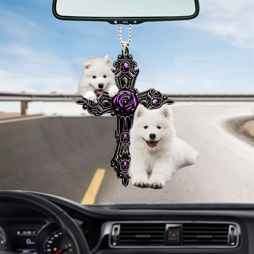 Samoyed Pray For God Car Hanging Ornament Dog Pray For God Ornament Lasfour OO0722