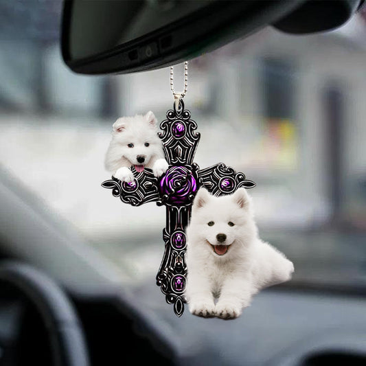 Samoyed Pray For God Car Hanging Ornament Dog Pray For God Ornament Lasfour OO0722