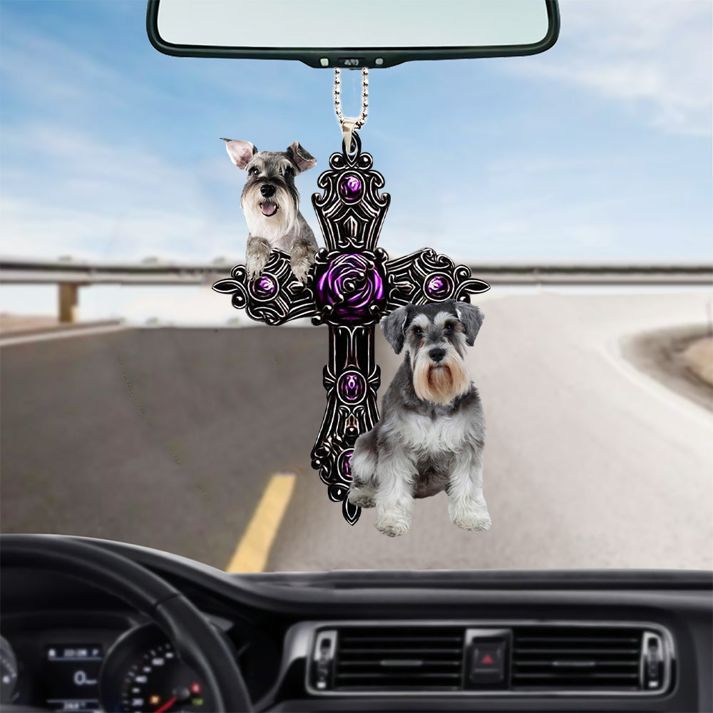 Schnauzer Pray For God Car Hanging Ornament Dog Lover Ornament Lasfour OO0699