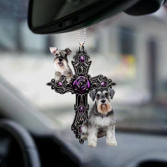 Schnauzer Pray For God Car Hanging Ornament Dog Lover Ornament Lasfour OO0699