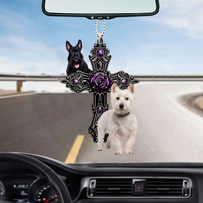 Scottish Terrier Pray For God Car Hanging Ornament Dog Pray For God Ornament OO0744