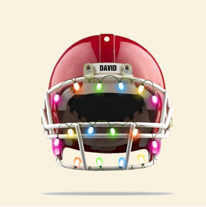 American Football Helmet - Personalized Shaped Christmas Ornament, Gift for Football Player SO0972