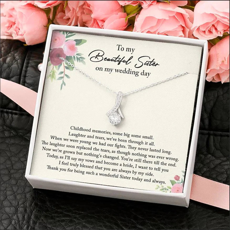 Sister Wedding Gift from Bride, Sister of the Bride Necklace, Sister Wedding Gift SO0276