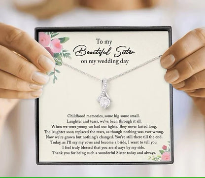 Sister Wedding Gift from Bride, Sister of the Bride Necklace, Sister Wedding Gift SO0276