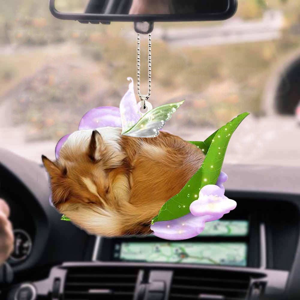 Sheltie-Sleep On Fallen Leaves-Two Sided Ornament OO0524