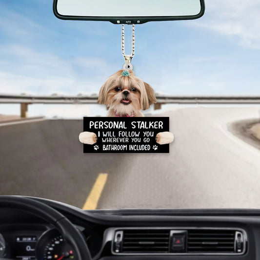 Shih Tzu Personal Stalker Car Hanging Ornament Funny Dog Ornament For Home OO0998