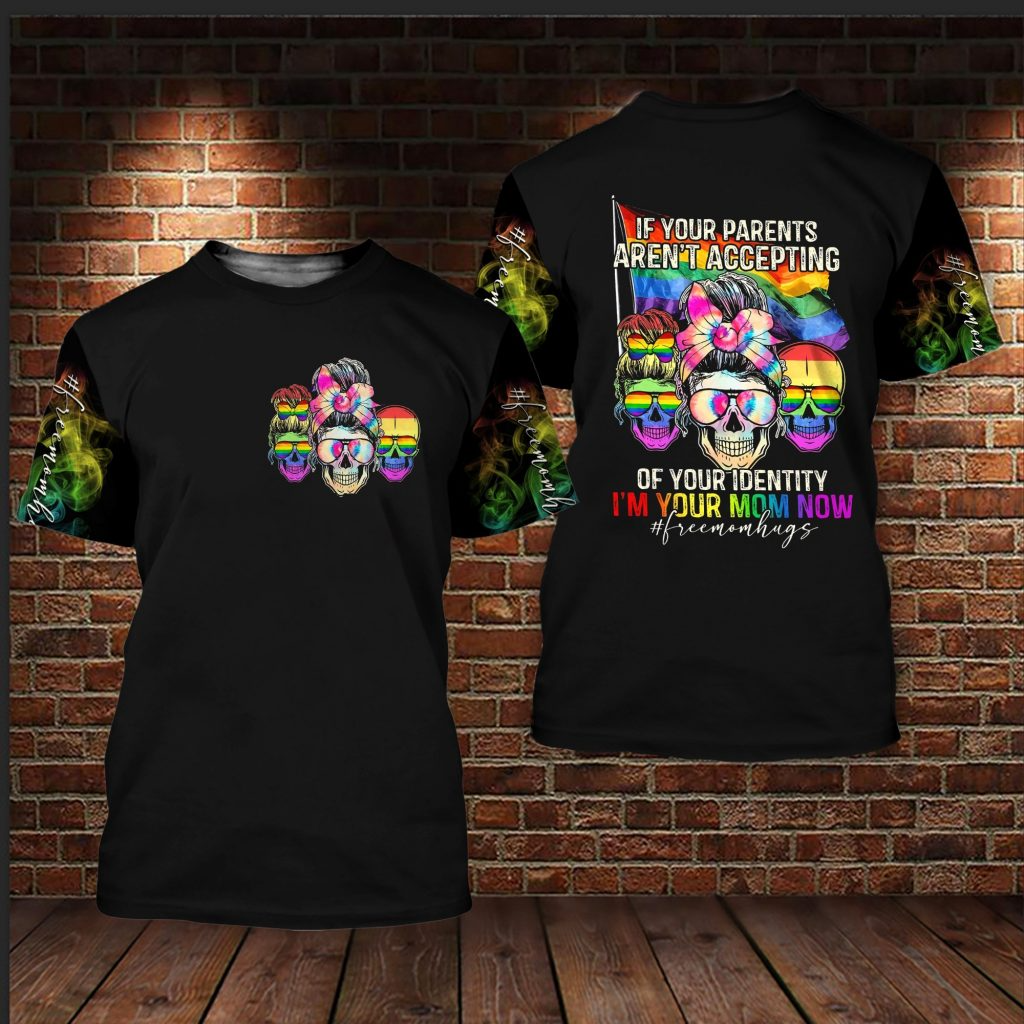 Skull LGBT 3D T Shirt For Pride Month, Lesbian Skull Shirt, Pansexual Pride Skull Shirt LO0684