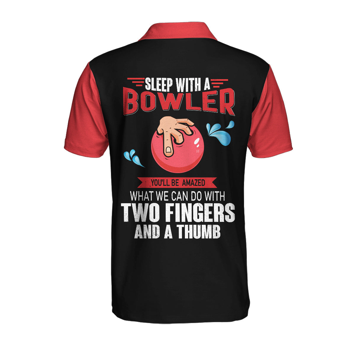 Sleep With Bowler Polo Shirt, Black And Red Bowling Short Sleeve Polo Shirt, Funny Shirt With Sayings Lasfour SO0904