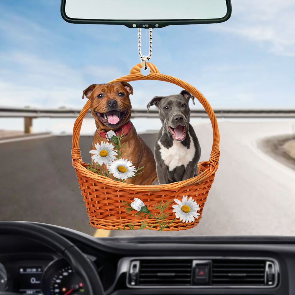 Staffordshire Bull Terrier God'S Present Car Hanging Ornament Two Dog Ornaments OO0928