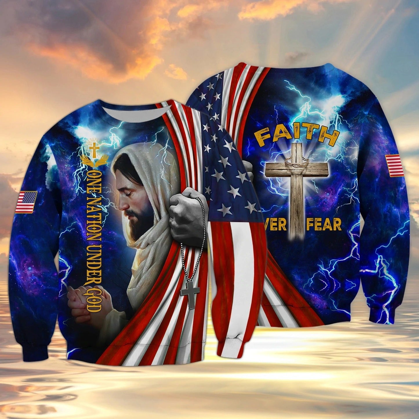 One Nation Under God Christian 3D Full Printed Shirts, 4Th Of July Independece 3D Hoodie, Patriotic Clothing TO0215