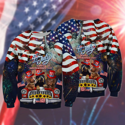 Dachshund American Hawaiian Shirt - Independence Day Is Coming- 3D Full Print Hoodie 4Th July Tshirt TO0158