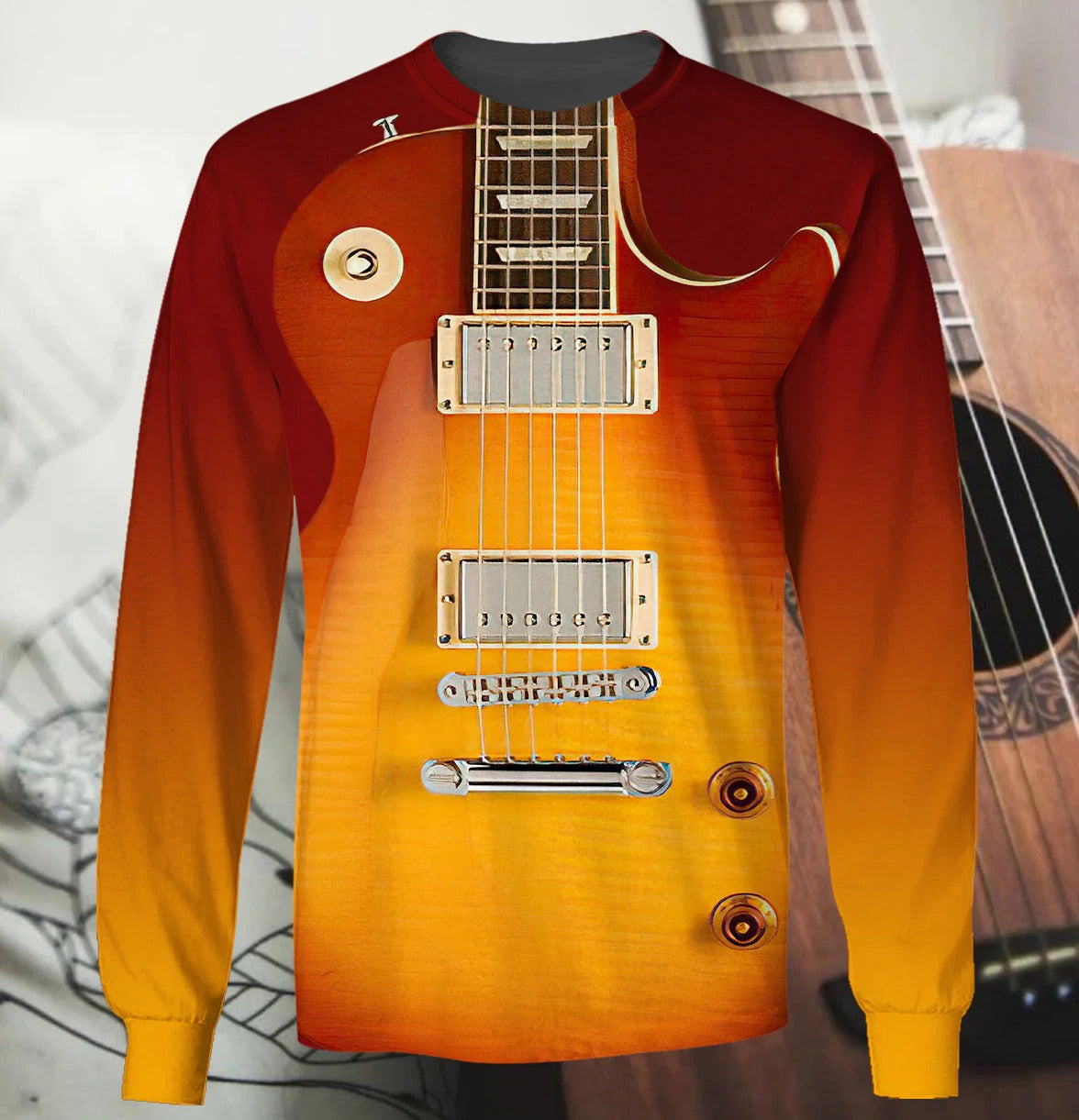 3D All Over Print Electric Guitar T Shirt, Guitar Lover 3D Hoodie Shirts, Gift For Guitar Men Woman TO0188