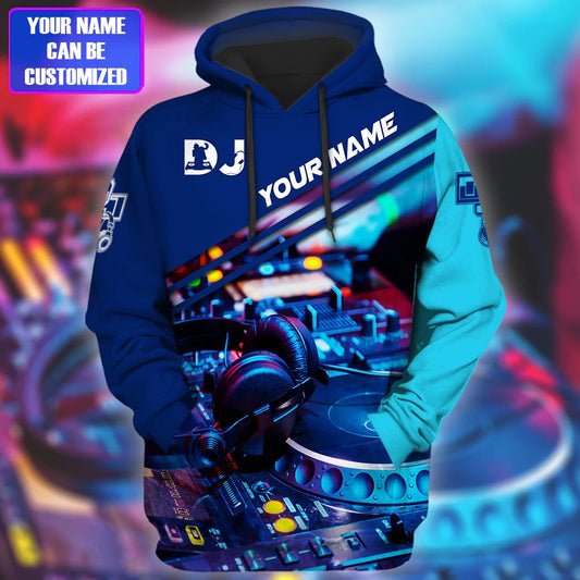 Personalized 3D All Over Printed DJ Hoodie, DJ Clothing Custom, Disc Jockey Sweater, DJ Shirts TO0061