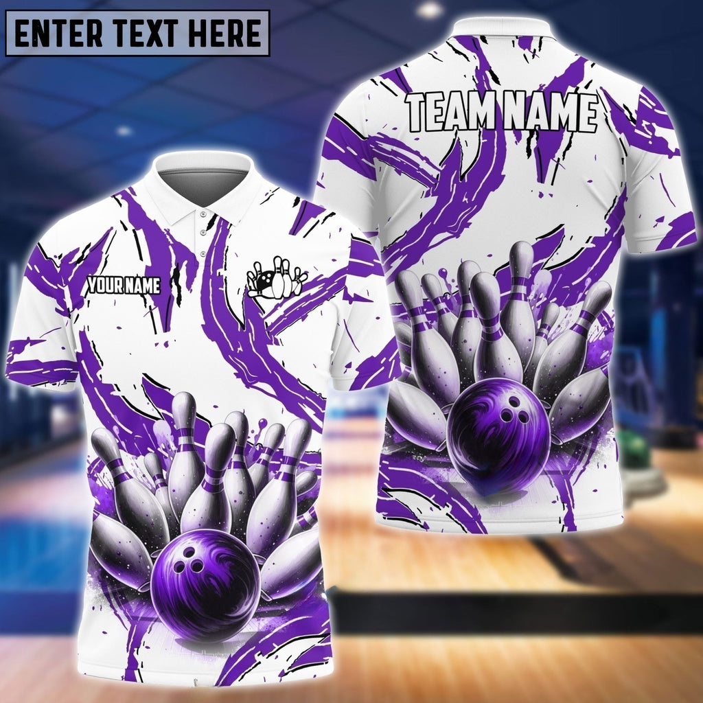 Bowling & Pins Sport Jersey Multicolor Option Customized Name, Team Name 3D Polo Shirt BO0426